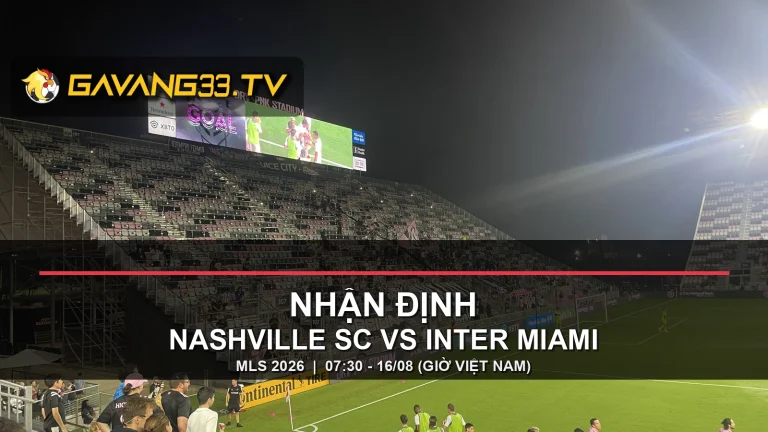 Ảnh tư liệu sau bàn thắng trong trận Nashville SC và Inter Miami CF, có logo GavangTV