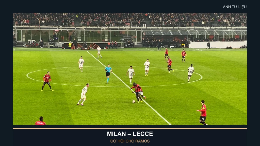 Ảnh tư liệu cầu thủ AC Milan tại Europa League năm 2024
